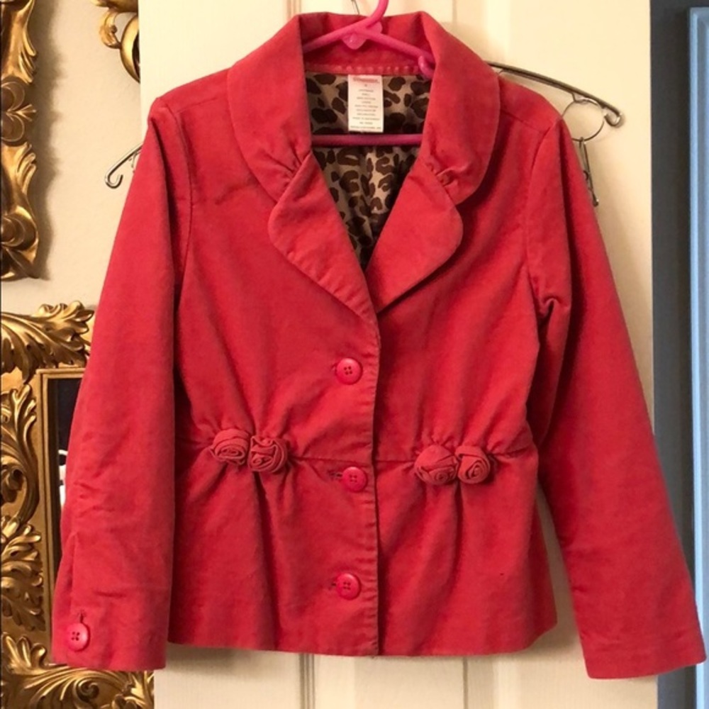 Gymboree pink blazer  jacket animal print lined  size 6